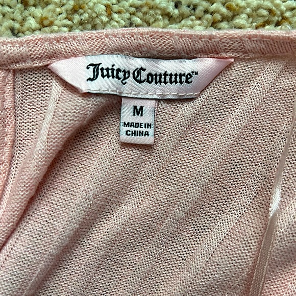 Juicy Couture Cute Front Twist Back Tie Pink Long Sleeve Sweater Top **Sz M** - Picture 4 of 4